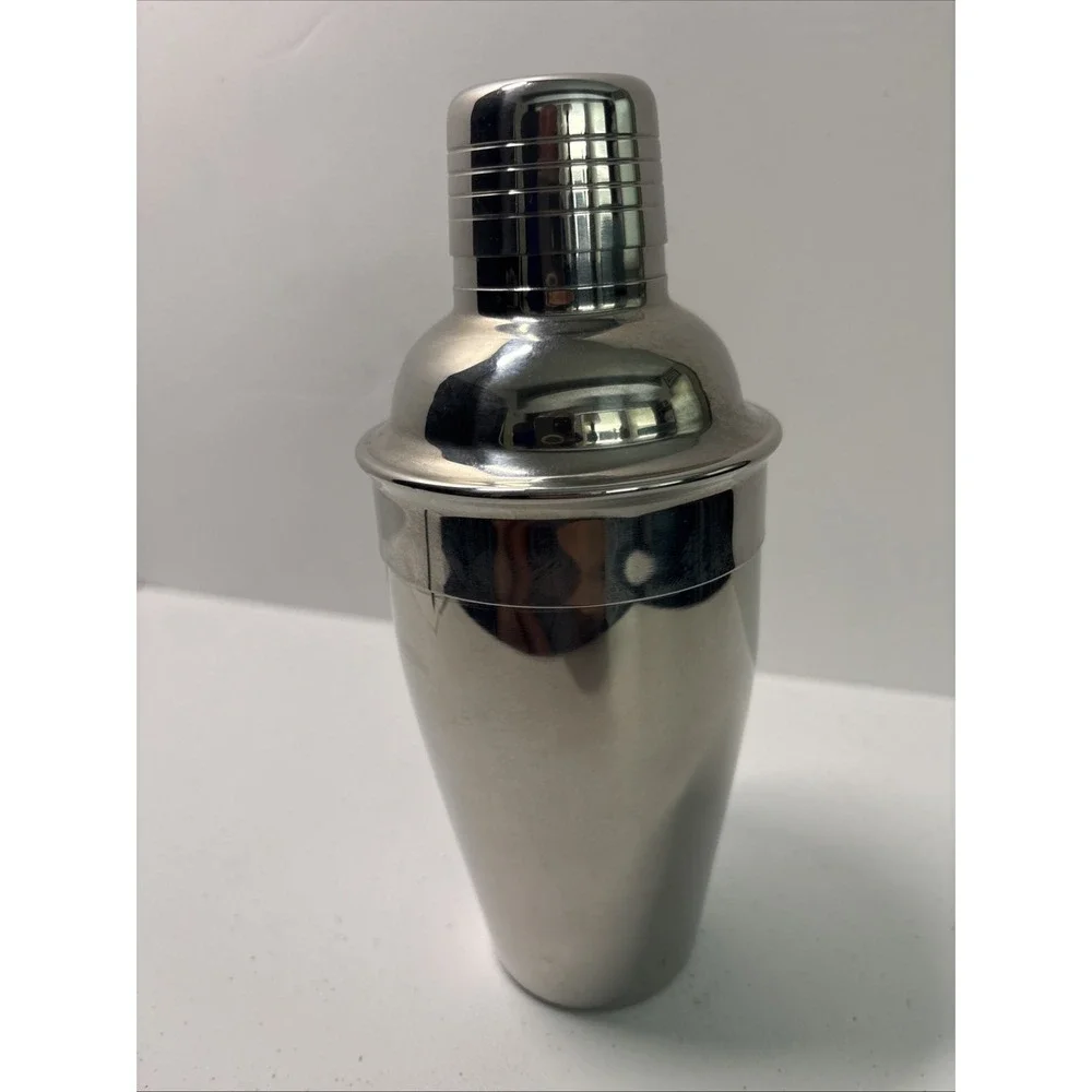 Stainless Steel 3 Piece Cocktail Martini Shaker 18/8 Excellent Used Condition